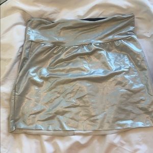 Silver Metallic American Apparel pencil skirt